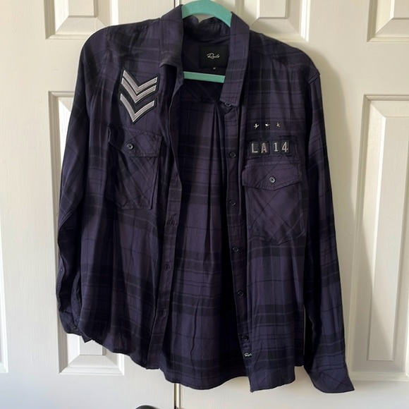Rails M navy and black button up - Picture 1 of 4